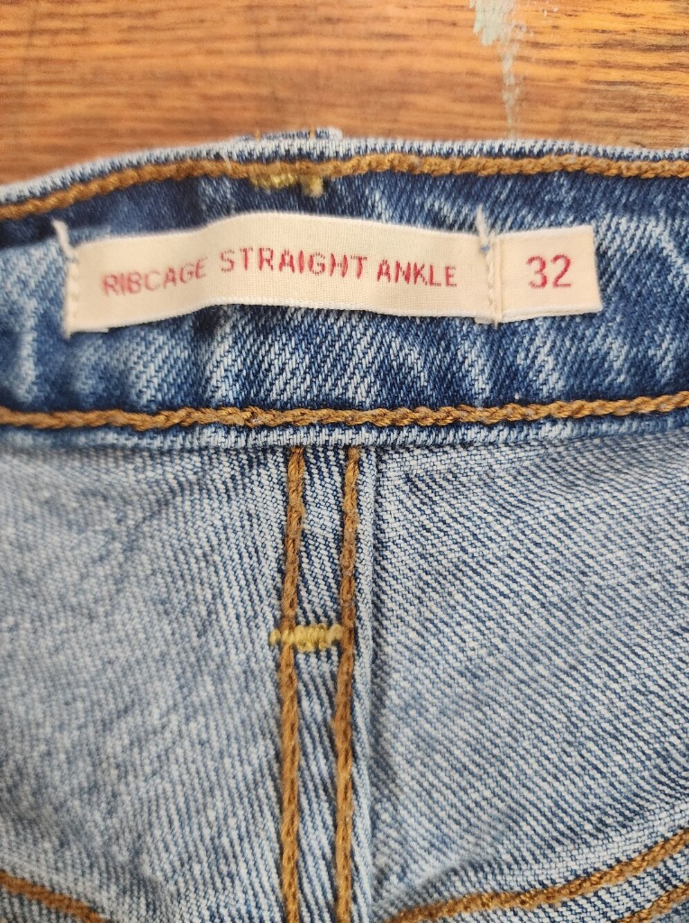 Levi’s Ribcage Straight Ankle Jeans W32 L29 Dance Around High Rise Medium Wash - Picture 6 of 10